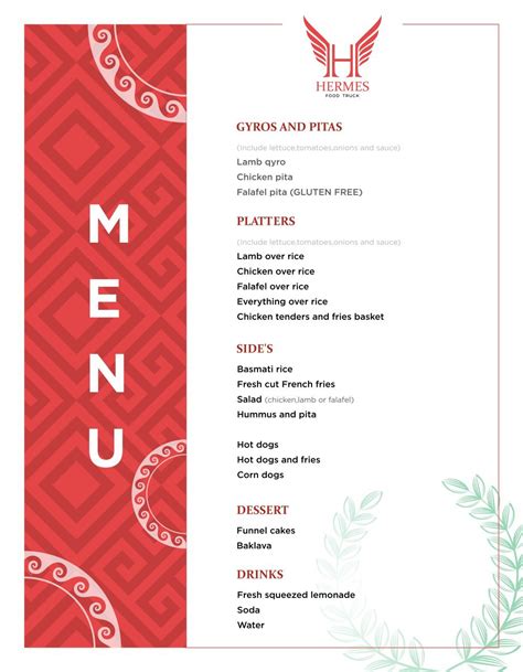 hermes food truck menu